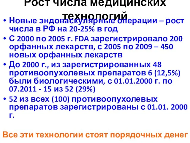 Рост числа медицинских технологий Новые эндоваскулярные операции – рост числа в РФ