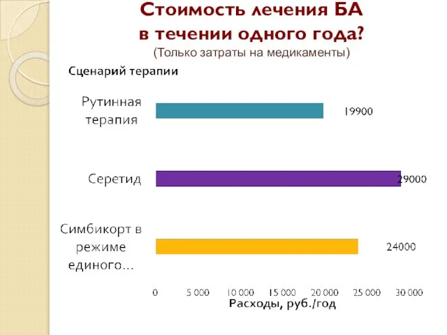 Стоимость лечения БА в течении одного года? (Только затраты на медикаменты)