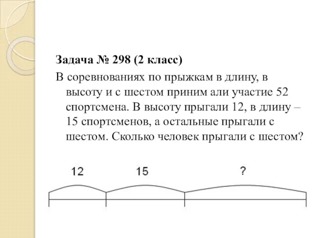 Задача № 298 (2 класс) В соревнованиях по прыжкам в длину, в