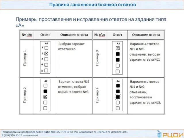 Региональный центр обработки информации ГОУ ВПО МО «Академия социального управления» 8 (499)