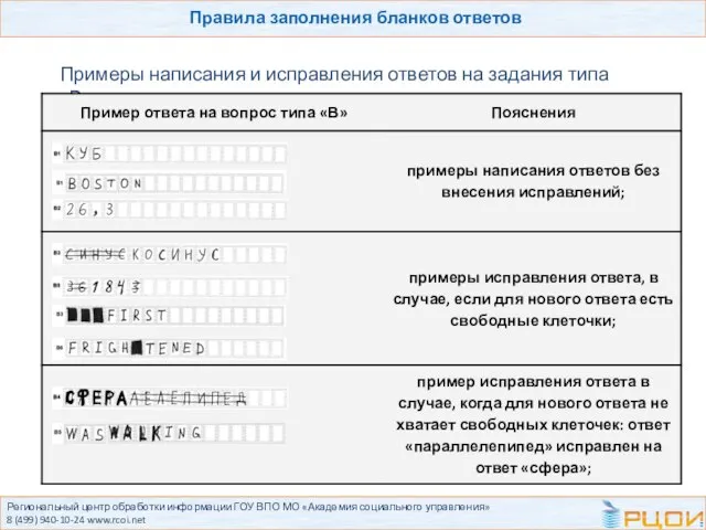 Региональный центр обработки информации ГОУ ВПО МО «Академия социального управления» 8 (499)