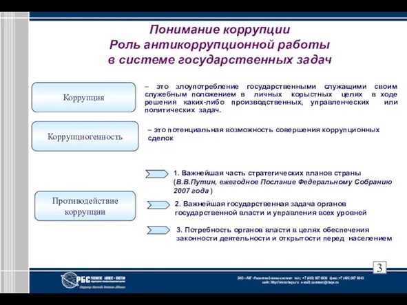 Понимание коррупции Роль антикоррупционной работы в системе государственных задач – это злоупотребление