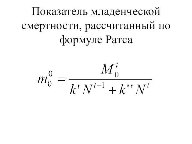 Показатель младенческой смертности, рассчитанный по формуле Ратса