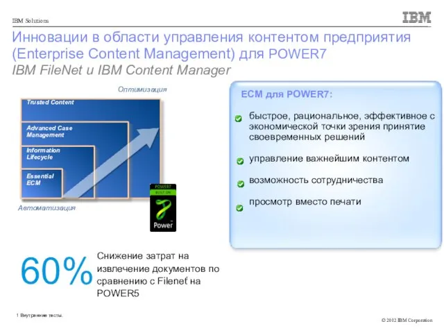 Инновации в области управления контентом предприятия (Enterprise Content Management) для POWER7 IBM