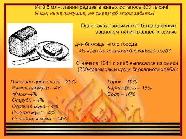 Из 3,5 млн. ленинградцев в живых осталось 600 тысяч! И мы, ныне