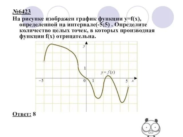 №6423 На рисунке изображен график функции y=f(x), определенной на интервале(-5;5) . Определите