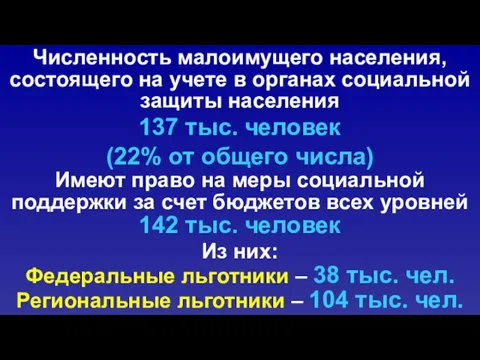 Численность малоимущего населения, состоящего на учете в органах социальной защиты населения 137