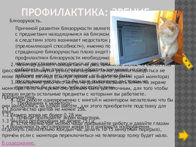 2. Монитор должен находиться на расстоянии не менее 45 см. от глаз