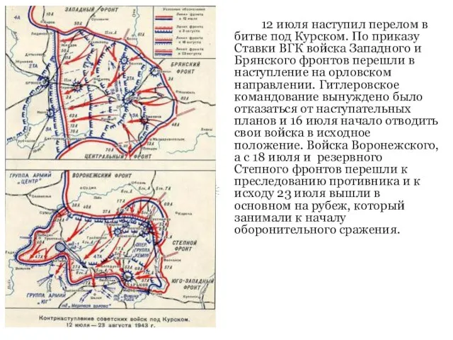 12 июля наступил перелом в битве под Курском. По приказу Ставки ВГК