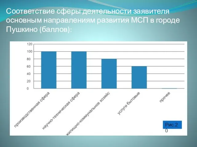 Соответствие сферы деятельности заявителя основным направлениям развития МСП в городе Пушкино (баллов):