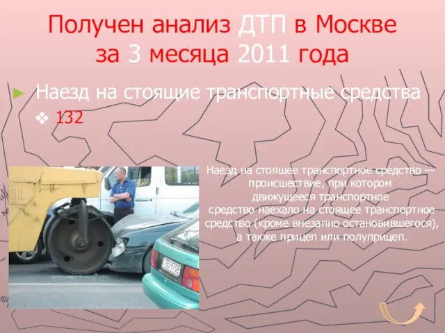 Получен анализ ДТП в Москве за 3 месяца 2011 года Наезд на