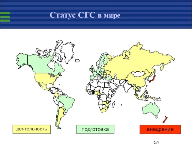 Статус СГС в мире подготовка внедрение деятельность