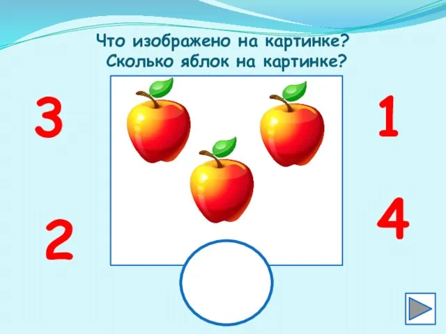 Что изображено на картинке? Сколько яблок на картинке? 2 1 3 4