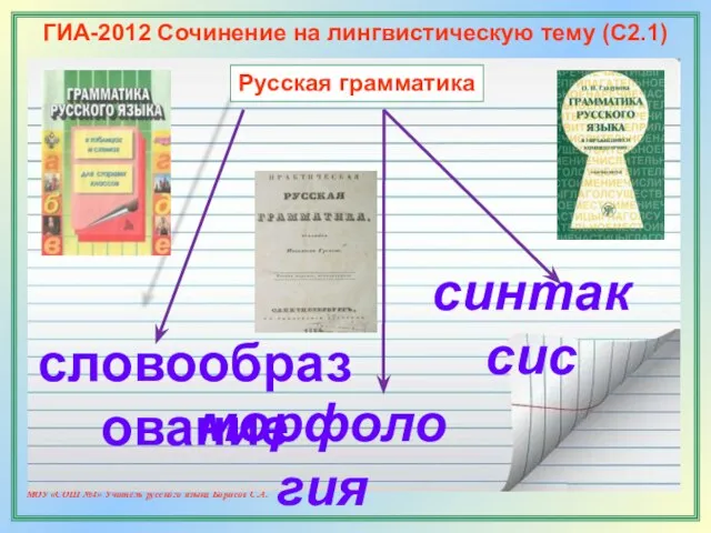 МОУ «СОШ №4» Учитель русского языка Борисов С.А.