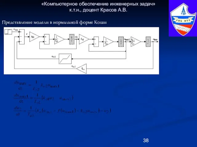«Компьютерное обеспечение инженерных задач» к.т.н., доцент Красов А.В. Представление модели в нормальной форме Коши