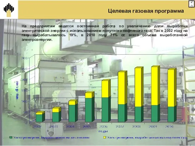 На предприятии ведется постоянная работа по увеличению доли выработки электрической энергии с