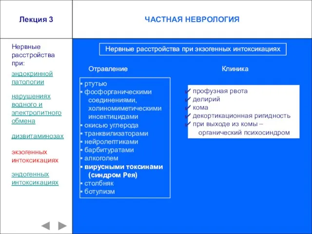 Лекция 3 ртутью фосфорганическими соединениями, холиномиметическими инсектицидами окисью углерода транквилизаторами нейролептиками барбитуратами