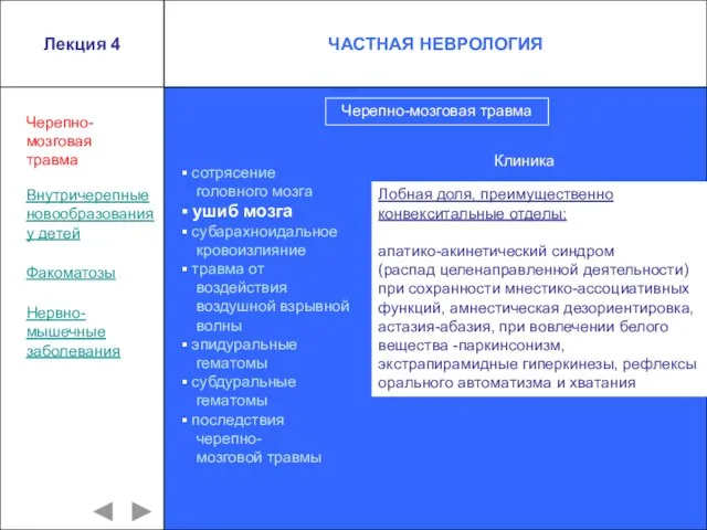 Лекция 4 сотрясение головного мозга ушиб мозга субарахноидальное кровоизлияние травма от воздействия