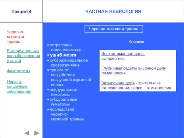 Лекция 4 сотрясение головного мозга ушиб мозга субарахноидальное кровоизлияние травма от воздействия