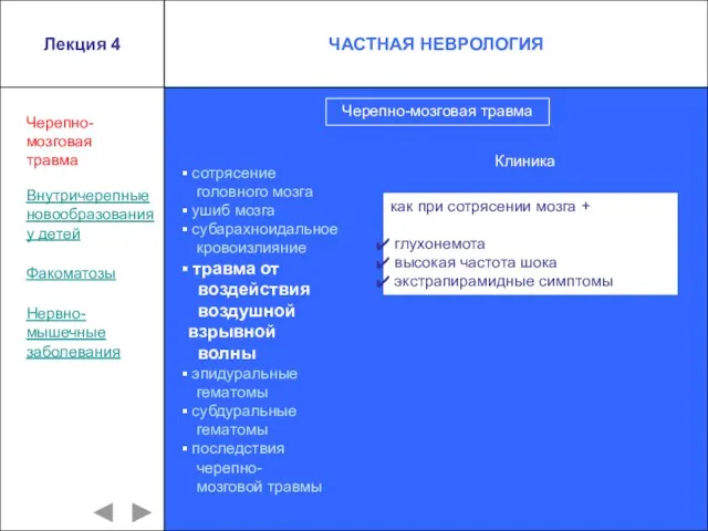 Лекция 4 сотрясение головного мозга ушиб мозга субарахноидальное кровоизлияние травма от воздействия