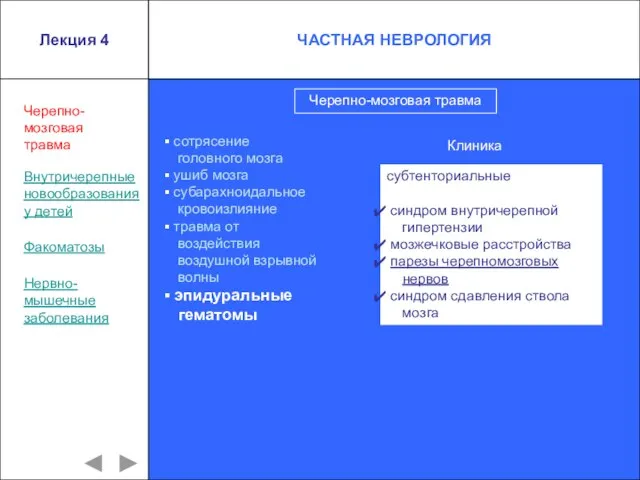 Лекция 4 сотрясение головного мозга ушиб мозга субарахноидальное кровоизлияние травма от воздействия