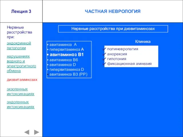 Лекция 3 авитаминоз А гипервитаминоз А авитаминоз В1 авитаминоз В6 авитаминоз D