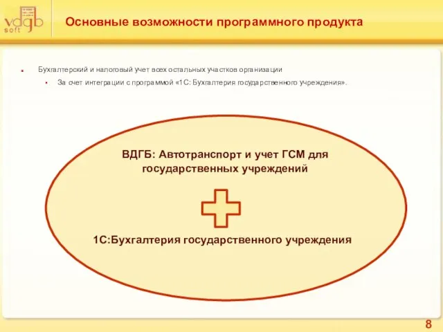 Основные возможности программного продукта Бухгалтерский и налоговый учет всех остальных участков организации