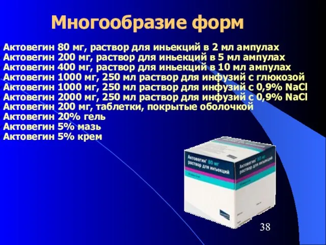 Актовегин 80 мг, раствор для иньекций в 2 мл ампулах Актовегин 200