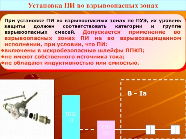 При установке ПИ во взрывоопасных зонах по ПУЭ, их уровень защиты должен