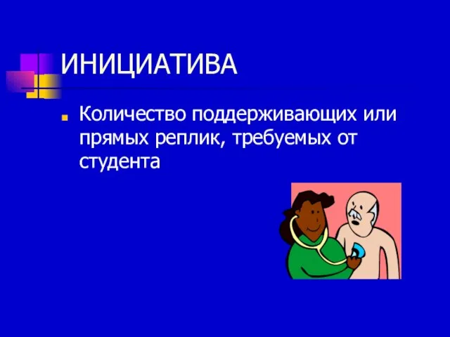 ИНИЦИАТИВА Количество поддерживающих или прямых реплик, требуемых от студента