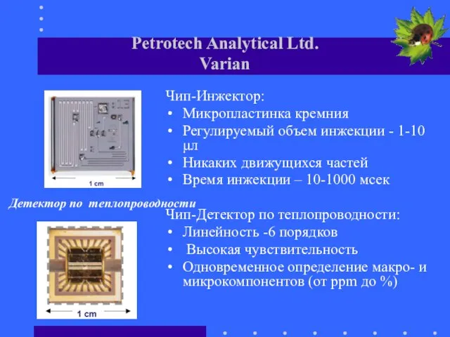 Petrotech Analytical Ltd. Varian Чип-Инжектор: Микропластинка кремния Регулируемый объем инжекции - 1-10