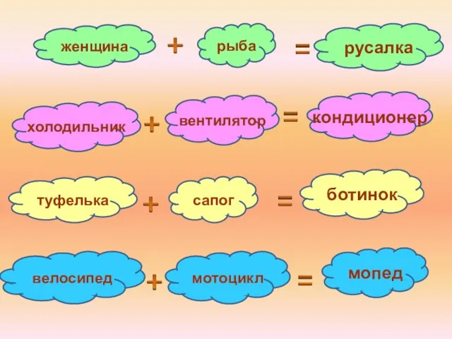 холодильник ботинок сапог туфелька мопед мотоцикл велосипед женщина кондиционер вентилятор рыба русалка