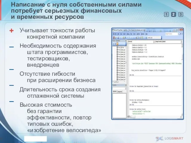 Написание с нуля собственными силами потребует серьезных финансовых и временных ресурсов Учитывает