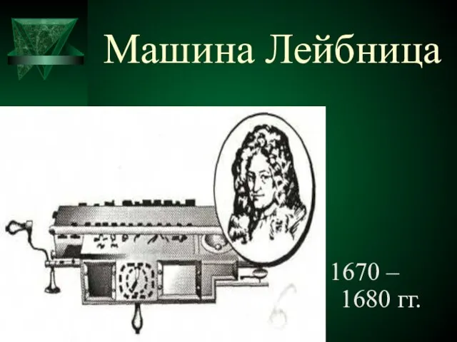 Машина Лейбница 1670 – 1680 гг.