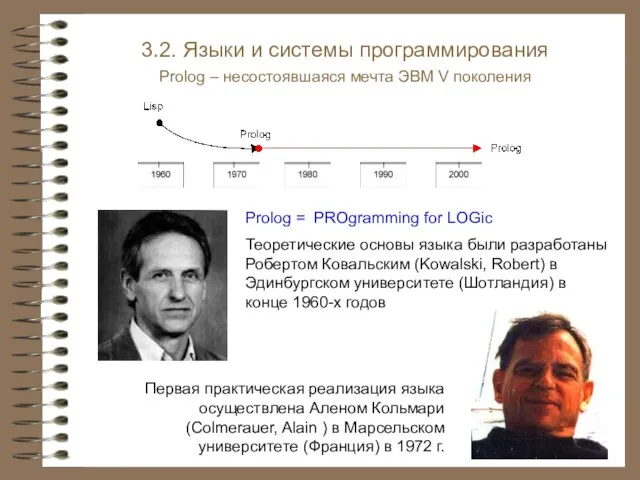 3.2. Языки и системы программирования Prolog – несостоявшаяся мечта ЭВМ V поколения