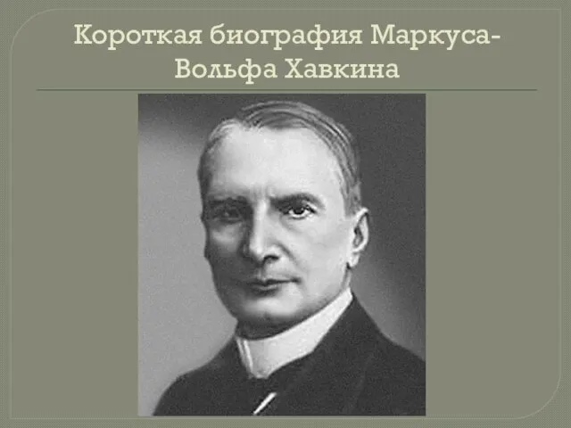 Короткая биография Маркуса-Вольфа Хавкина