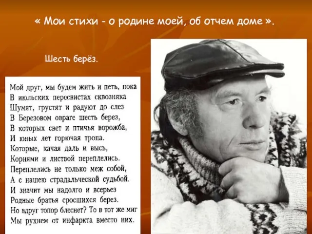 « Мои стихи - о родине моей, об отчем доме ». Шесть берёз.