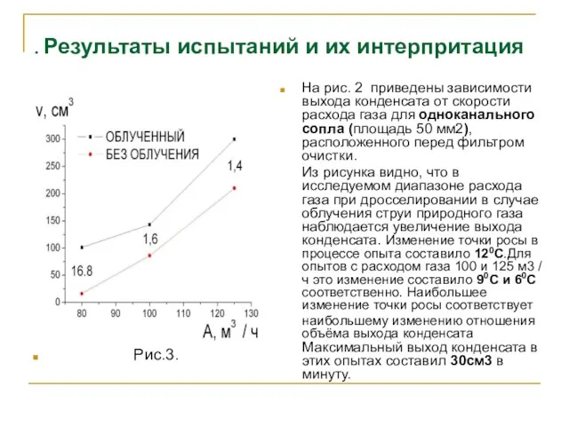 . Результаты испытаний и их интерпритация На рис. 2 приведены зависимости выхода