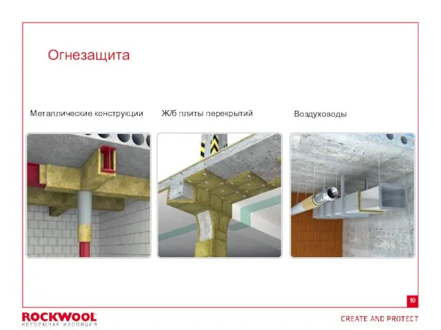 Огнезащита Металлические конструкции Ж/б плиты перекрытий Воздуховоды