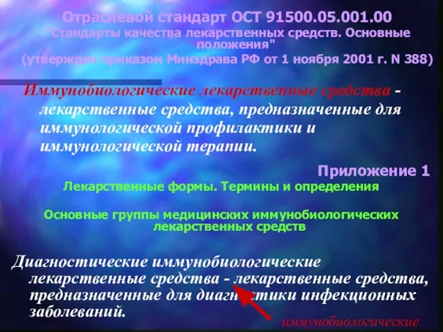 Отраслевой стандарт ОСТ 91500.05.001.00 "Стандарты качества лекарственных средств. Основные положения" (утвержден приказом