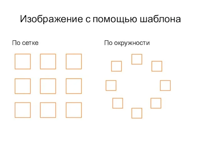 Изображение с помощью шаблона По сетке По окружности