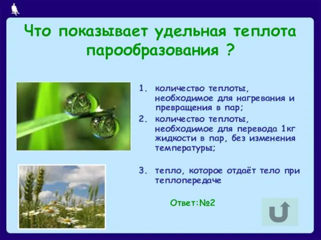 Что показывает удельная теплота парообразования ? количество теплоты, необходимое для нагревания и