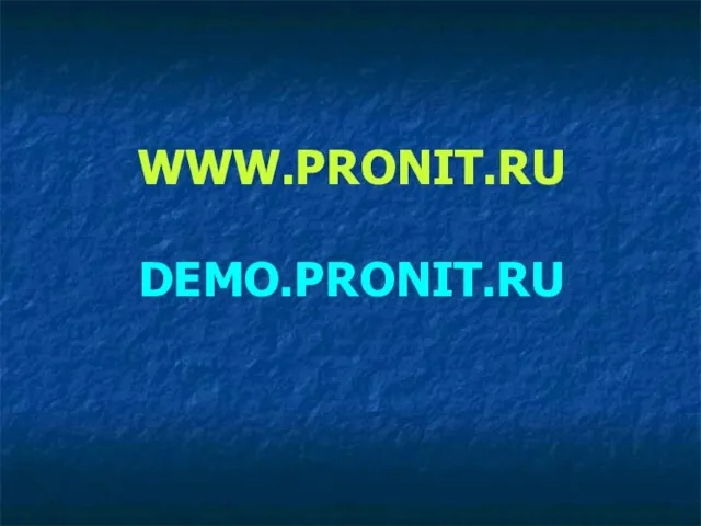 WWW.PRONIT.RU DEMO.PRONIT.RU