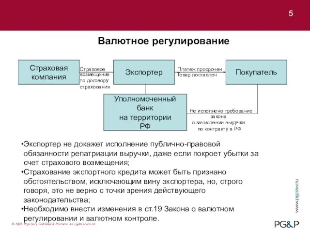 5 Валютное регулирование © 2009. Pepeliaev, Goltsblat & Partners. All rights reserved.