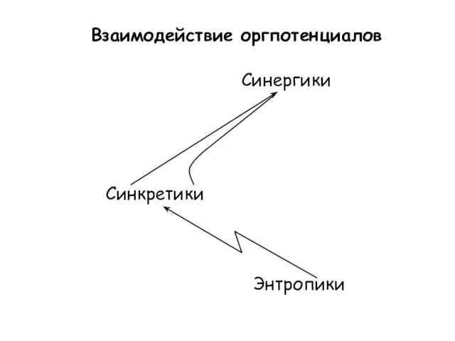 Взаимодействие оргпотенциалов Синергики Синкретики Энтропики