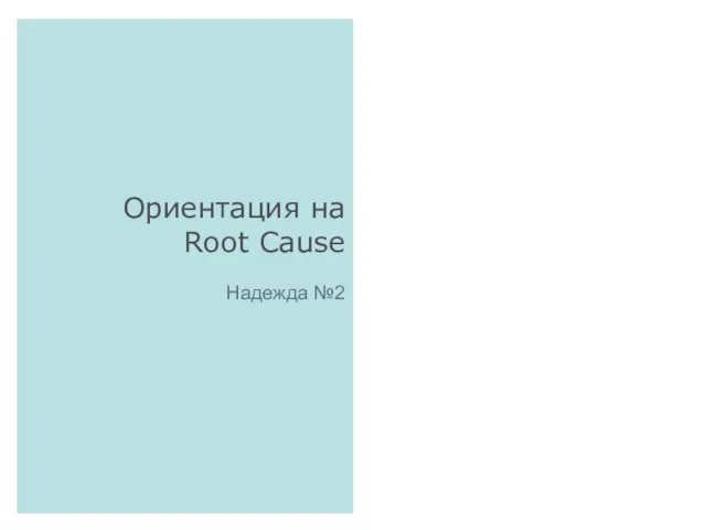 Ориентация на Root Cause Надежда №2