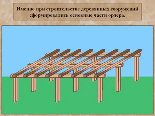 Именно при строительстве деревянных сооружений сформировались основные части ордера.