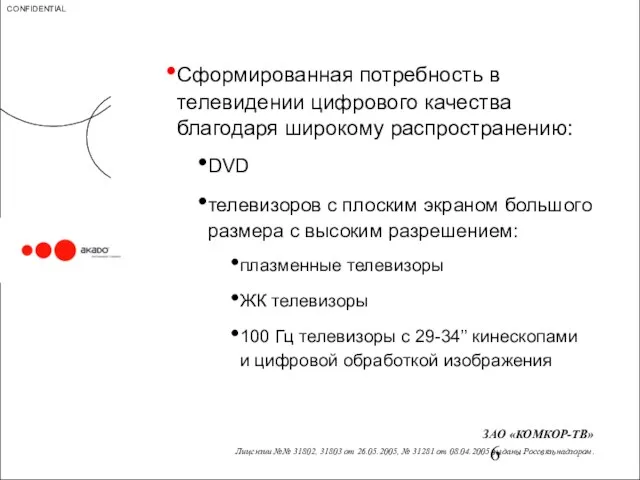 Сформированная потребность в телевидении цифрового качества благодаря широкому распространению: DVD телевизоров с