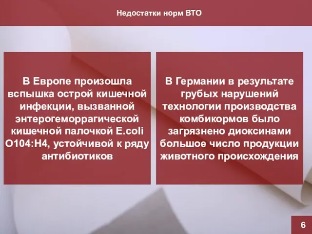 Недостатки норм ВТО 6 В Европе произошла вспышка острой кишечной инфекции, вызванной