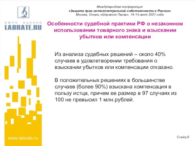 Особенности судебной практики РФ о незаконном использовании товарного знака и взыскании убытков